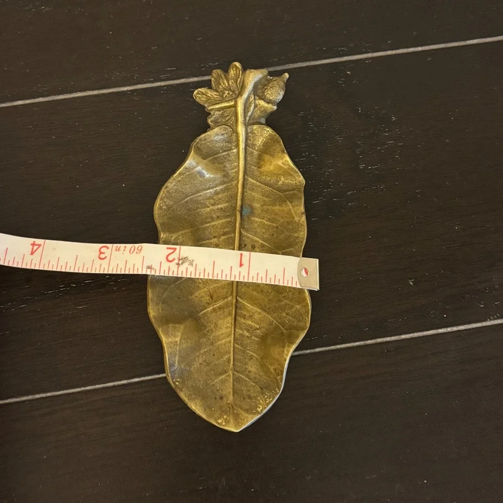 Vintage MCM Virginia Metal Crafters LEMON LEAF Brass Trinket Tray 3-59 VMC 1951